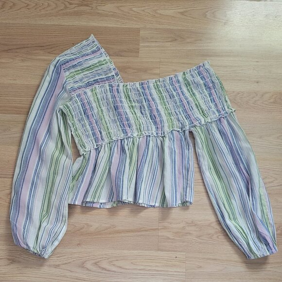 ASOS off the shoulder top with shirring - Picture 4 of 4